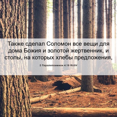 Picture 06 - 2 Паралипоменон 4:19 RUSV - Также сделал Соломон все - Bible Verse Picture