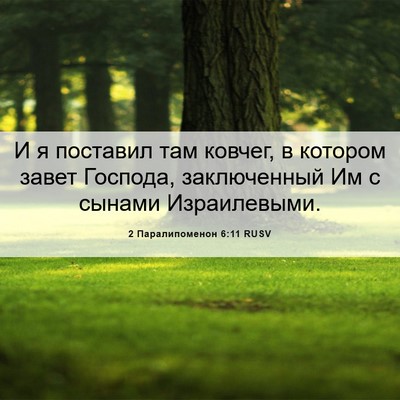 Picture 06 - 2 Паралипоменон 6:11 RUSV - И я поставил там ковчег, в - Bible Verse Picture