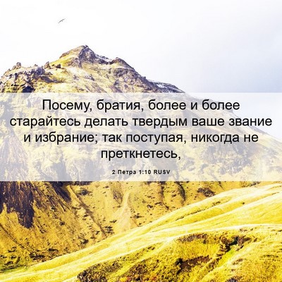 Picture 06 - 2 Петра 1:10 RUSV - Посему, братия, более и - Bible Verse Picture