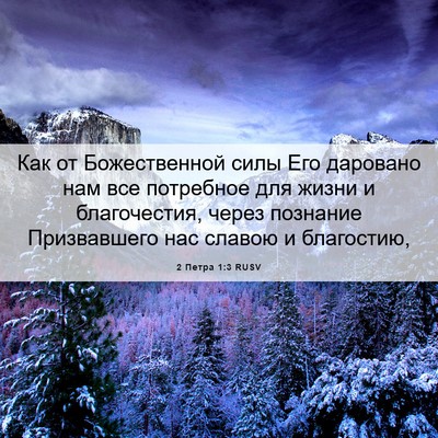 Picture 06 - 2 Петра 1:3 RUSV - Как от Божественной силы - Bible Verse Picture