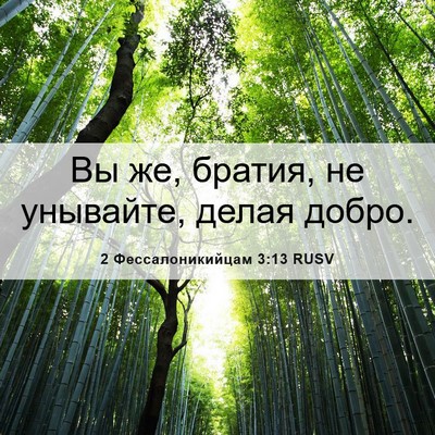 Picture 06 - 2 Фессалоникийцам 3:13 RUSV - Вы же, братия, не унывайте, - Bible Verse Picture