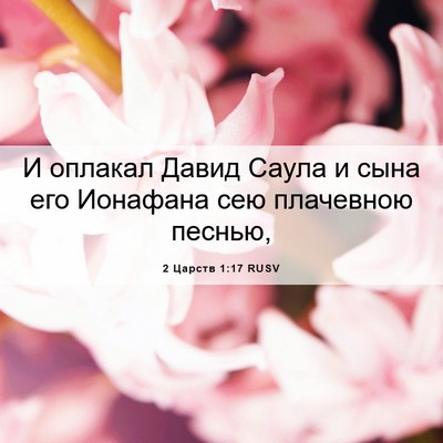 Picture 06 - 2 Царств 1:17 RUSV - И оплакал Давид Саула и - Bible Verse Picture