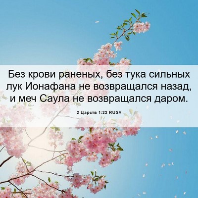 Picture 06 - 2 Царств 1:22 RUSV - Без крови раненых, без тука - Bible Verse Picture