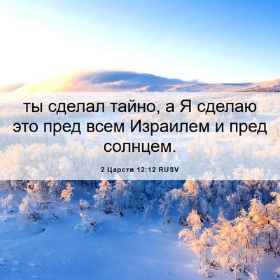Picture 06 - 2 Царств 12:12 RUSV - ты сделал тайно, а Я сделаю - Bible Verse Picture