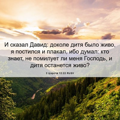 Picture 06 - 2 Царств 12:22 RUSV - И сказал Давид: доколе дитя - Bible Verse Picture