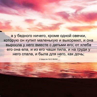 Picture 06 - 2 Царств 12:3 RUSV - а у бедного ничего, кроме - Bible Verse Picture