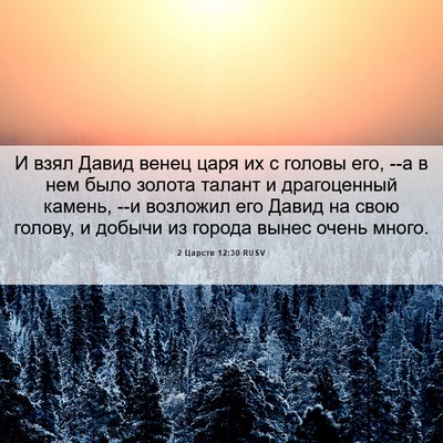 Picture 06 - 2 Царств 12:30 RUSV - И взял Давид венец царя их - Bible Verse Picture