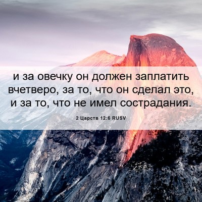 Picture 06 - 2 Царств 12:6 RUSV - и за овечку он должен - Bible Verse Picture