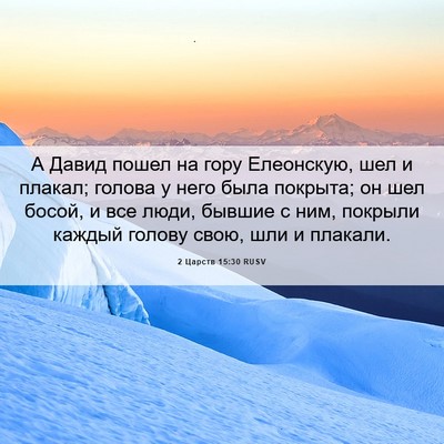 Picture 06 - 2 Царств 15:30 RUSV - А Давид пошел на гору - Bible Verse Picture