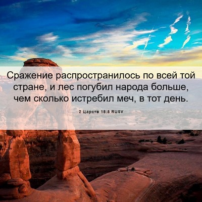 Picture 06 - 2 Царств 18:8 RUSV - Сражение распространилось - Bible Verse Picture