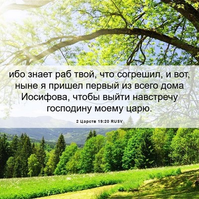 Picture 06 - 2 Царств 19:20 RUSV - ибо знает раб твой, что - Bible Verse Picture