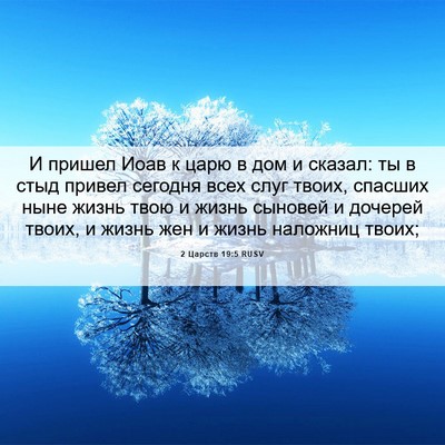 Picture 06 - 2 Царств 19:5 RUSV - И пришел Иоав к царю в дом и - Bible Verse Picture