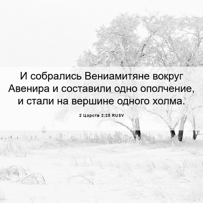 Picture 06 - 2 Царств 2:25 RUSV - И собрались Вениамитяне - Bible Verse Picture