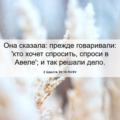 Picture 06 - 2 Царств 20:18 RUSV - Она сказала: прежде - Bible Verse Picture