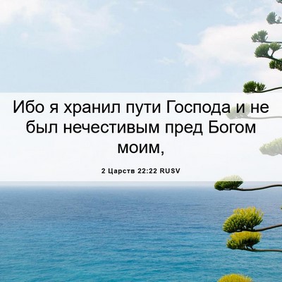 Picture 06 - 2 Царств 22:22 RUSV - Ибо я хранил пути Господа и - Bible Verse Picture