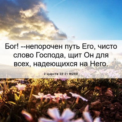 Picture 06 - 2 Царств 22:31 RUSV - Бог! --непорочен путь Его, - Bible Verse Picture