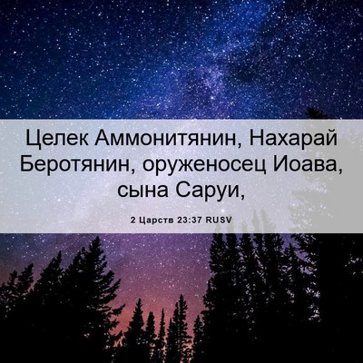 Picture 06 - 2 Царств 23:37 RUSV - Целек Аммонитянин, Нахарай - Bible Verse Picture