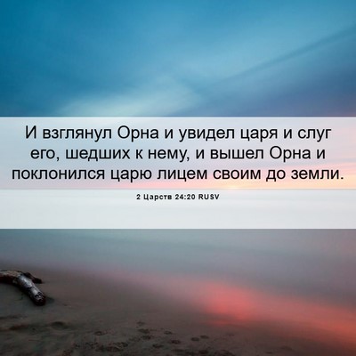 Picture 06 - 2 Царств 24:20 RUSV - И взглянул Орна и увидел - Bible Verse Picture