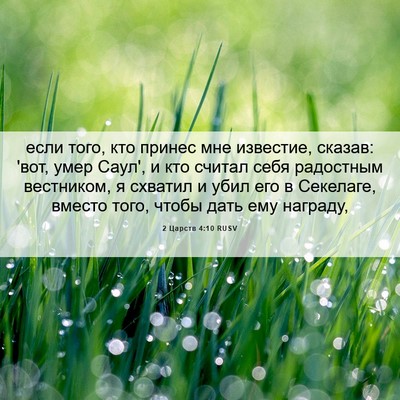 Picture 06 - 2 Царств 4:10 RUSV - если того, кто принес мне - Bible Verse Picture