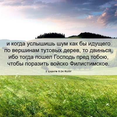 Picture 06 - 2 Царств 5:24 RUSV - и когда услышишь шум как бы - Bible Verse Picture