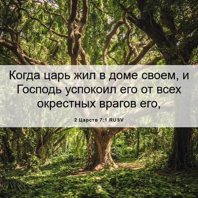 Picture 06 - 2 Царств 7:1 RUSV - Когда царь жил в доме - Bible Verse Picture