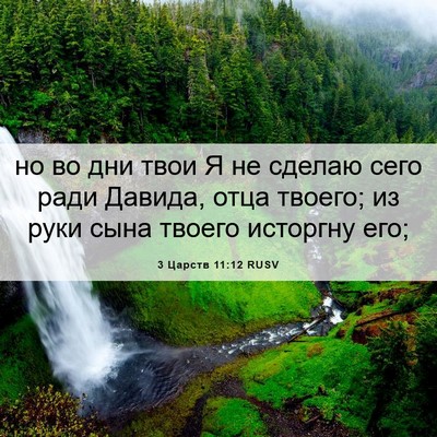 Picture 06 - 3 Царств 11:12 RUSV - но во дни твои Я не сделаю - Bible Verse Picture