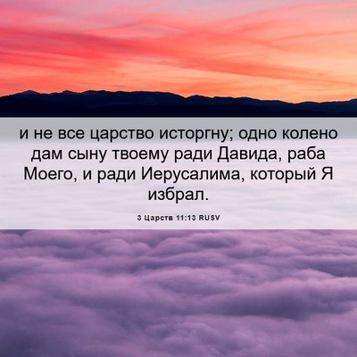 Picture 06 - 3 Царств 11:13 RUSV - и не все царство исторгну; - Bible Verse Picture