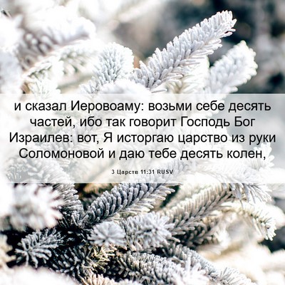 Picture 06 - 3 Царств 11:31 RUSV - и сказал Иеровоаму: возьми - Bible Verse Picture
