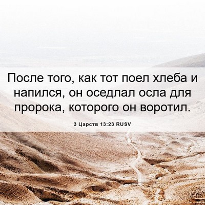 Picture 06 - 3 Царств 13:23 RUSV - После того, как тот поел - Bible Verse Picture