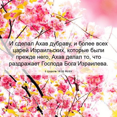 Picture 06 - 3 Царств 16:33 RUSV - И сделал Ахав дубраву, и - Bible Verse Picture