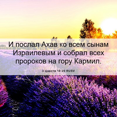 Picture 06 - 3 Царств 18:20 RUSV - И послал Ахав ко всем сынам - Bible Verse Picture