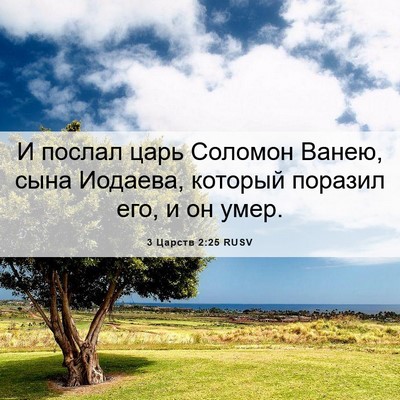 Picture 06 - 3 Царств 2:25 RUSV - И послал царь Соломон - Bible Verse Picture