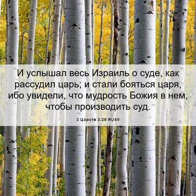 Picture 06 - 3 Царств 3:28 RUSV - И услышал весь Израиль о - Bible Verse Picture