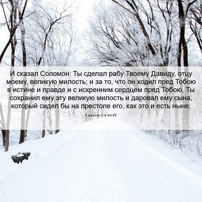Picture 06 - 3 Царств 3:6 RUSV - И сказал Соломон: Ты сделал - Bible Verse Picture