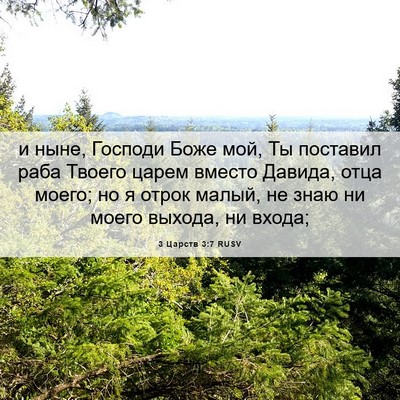 Picture 06 - 3 Царств 3:7 RUSV - и ныне, Господи Боже мой, Ты - Bible Verse Picture