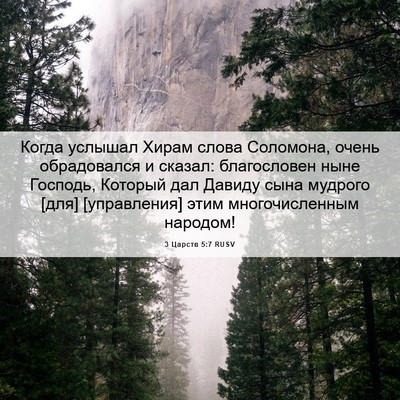 Picture 06 - 3 Царств 5:7 RUSV - Когда услышал Хирам слова - Bible Verse Picture