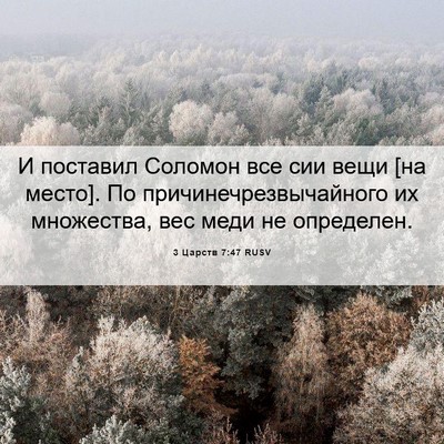 Picture 06 - 3 Царств 7:47 RUSV - И поставил Соломон все сии - Bible Verse Picture