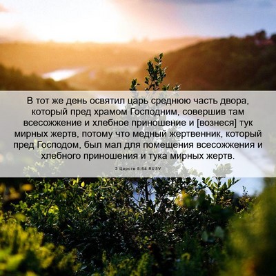 Picture 06 - 3 Царств 8:64 RUSV - В тот же день освятил царь - Bible Verse Picture