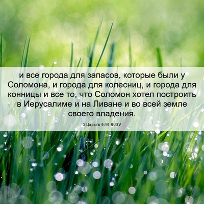 Picture 06 - 3 Царств 9:19 RUSV - и все города для запасов, - Bible Verse Picture