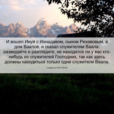 Picture 06 - 4 Царств 10:23 RUSV - И вошел Ииуй с Ионадавом, - Bible Verse Picture