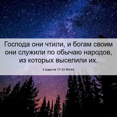 Picture 06 - 4 Царств 17:33 RUSV - Господа они чтили, и богам - Bible Verse Picture