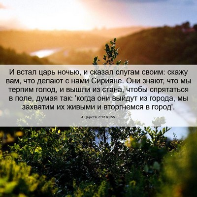 Picture 06 - 4 Царств 7:12 RUSV - И встал царь ночью, и - Bible Verse Picture