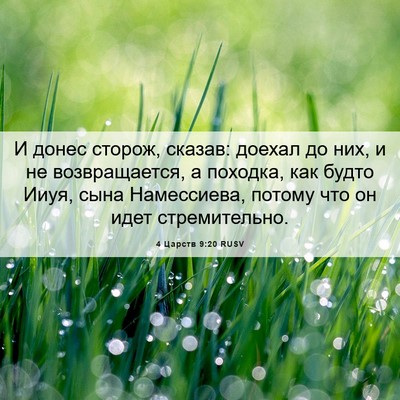 Picture 06 - 4 Царств 9:20 RUSV - И донес сторож, сказав: - Bible Verse Picture