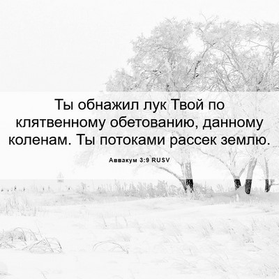 Picture 06 - Аввакум 3:9 RUSV - Ты обнажил лук Твой по - Bible Verse Picture