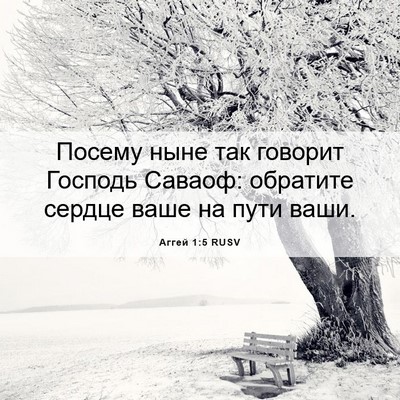 Picture 06 - Аггей 1:5 RUSV - Посему ныне так говорит - Bible Verse Picture