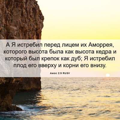 Picture 06 - Амос 2:9 RUSV - А Я истребил перед лицем их - Bible Verse Picture