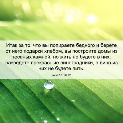 Picture 06 - Амос 5:11 RUSV - Итак за то, что вы - Bible Verse Picture