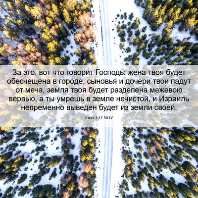 Picture 06 - Амос 7:17 RUSV - За это, вот что говорит - Bible Verse Picture