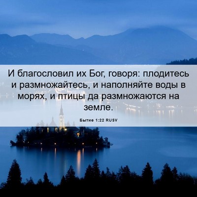 Picture 06 - Бытие 1:22 RUSV - И благословил их Бог, - Bible Verse Picture