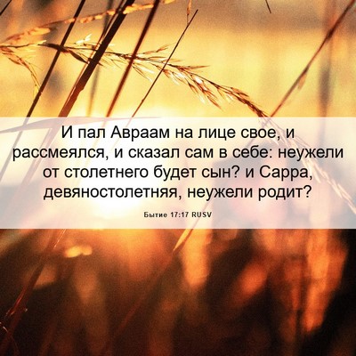 Picture 06 - Бытие 17:17 RUSV - И пал Авраам на лице свое, и - Bible Verse Picture